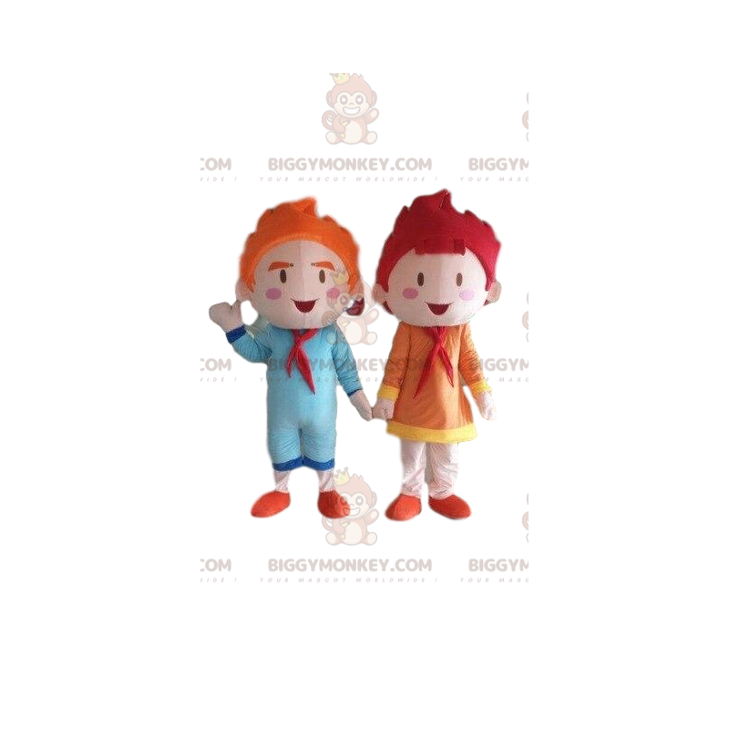 2 BIGGYMONKEY™s mascot children, dolls, a boy and a girl -
