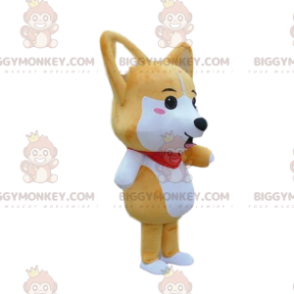 Brown and white dog BIGGYMONKEY™ mascot costume, fox costume –