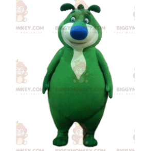 Grön björn BIGGYMONKEY™ maskotdräkt, grön nallebjörnsdräkt