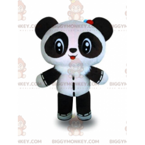 BIGGYMONKEY™ bambola costume mascotte, panda bianco e nero