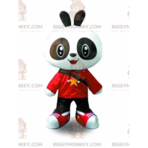 BIGGYMONKEY™ maskotdräkt av svart och vit panda klädd i