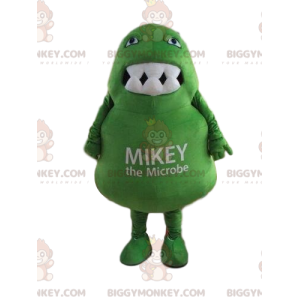 Grön mikrob BIGGYMONKEY™ maskotdräkt, monsterdräkt