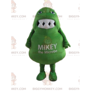 Traje de mascote BIGGYMONKEY™ de micróbio verde, fantasia de