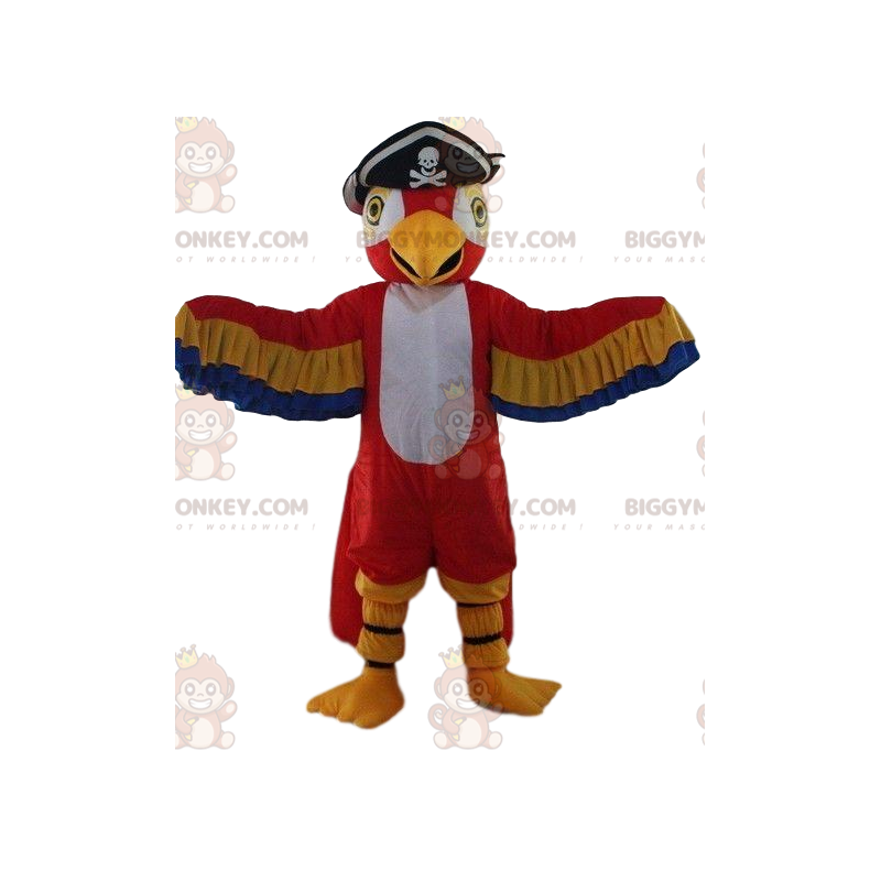 BIGGYMONKEY™ Mascot Costume Colorful Parrot With Pirate Hat -