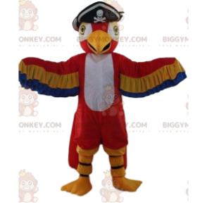 BIGGYMONKEY™ Mascot Costume Colorful Parrot With Pirate Hat -