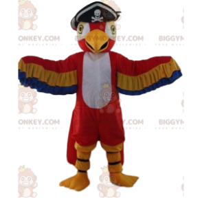 BIGGYMONKEY™ Mascot Costume Colorful Parrot With Pirate Hat –