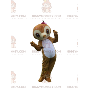 BIGGYMONKEY™-mascottekostuum met luiaard, aapkostuum, bruine