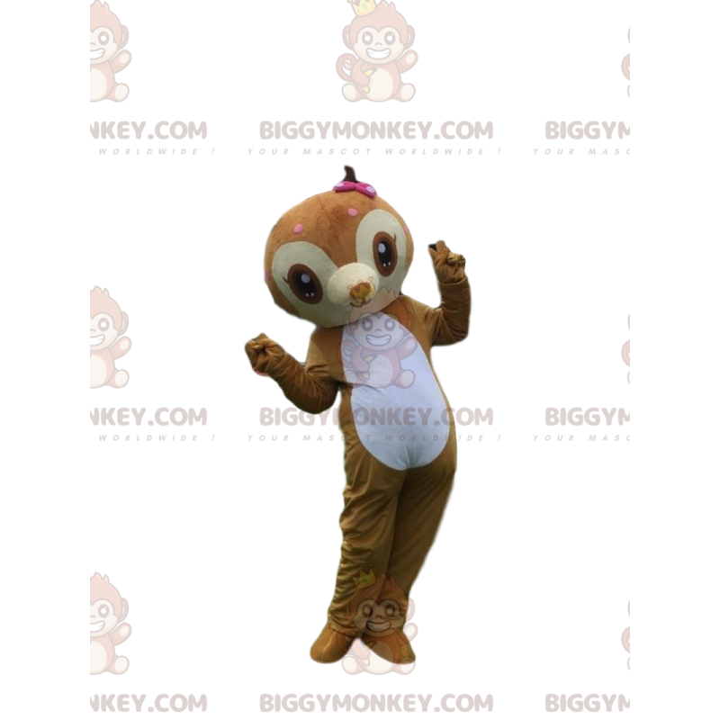 BIGGYMONKEY™ Sloth Mascot -asu, apinaasu, ruskea marmosetti -