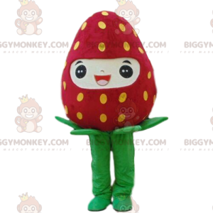 Fantasia de mascote BIGGYMONKEY™ de morango sorridente gigante