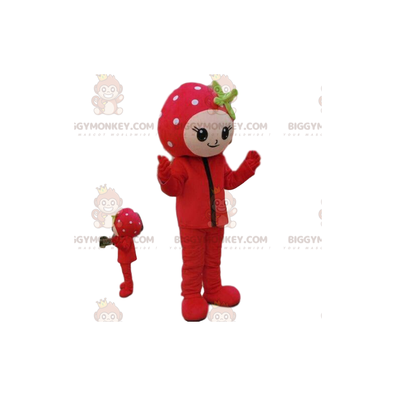 BIGGYMONKEY™-mascottekostuum voor meisjes, aardbeikostuum