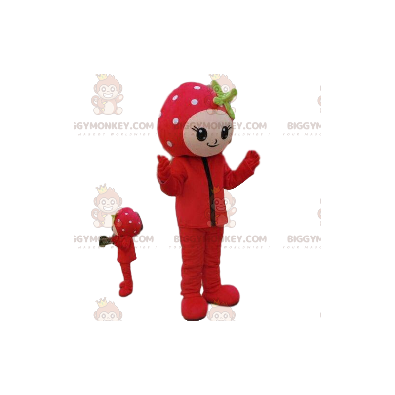 BIGGYMONKEY™ Maskottchenkostüm für Mädchen, Erdbeerkostüm