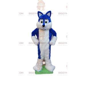 Costume de mascotte BIGGYMONKEY™ de chien bleu et blanc