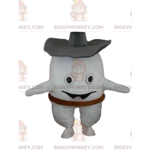 Traje de mascote BIGGYMONKEY™ de dente branco, traje de dente
