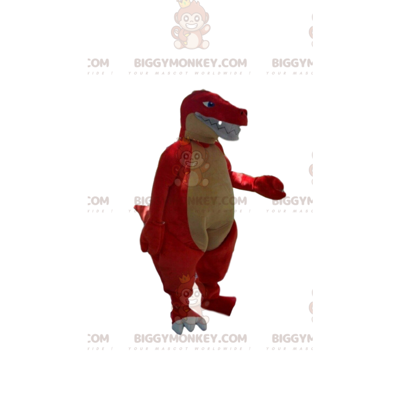 Kostým maskota červeného a žlutého dinosaura BIGGYMONKEY™