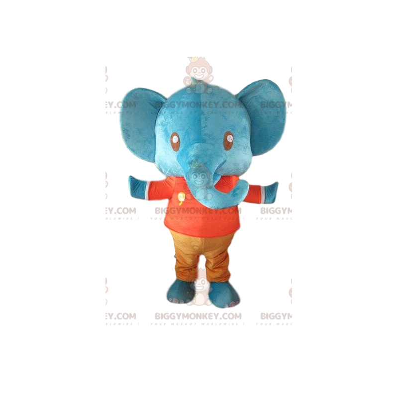 BIGGYMONKEY™ Blauwe olifant, gigantische, kleurrijke