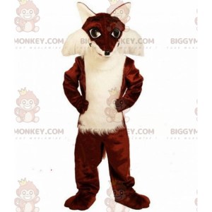 Costume mascotte BIGGYMONKEY™ volpe bianca e Formato L (175-180 CM)