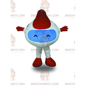 Traje de mascote BIGGYMONKEY™ robô branco e vermelho, traje