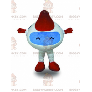 Vit och röd robot BIGGYMONKEY™ maskotdräkt, robotdräkt -