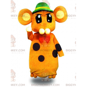 Traje de mascote BIGGYMONKEY™ de rato laranja muito original