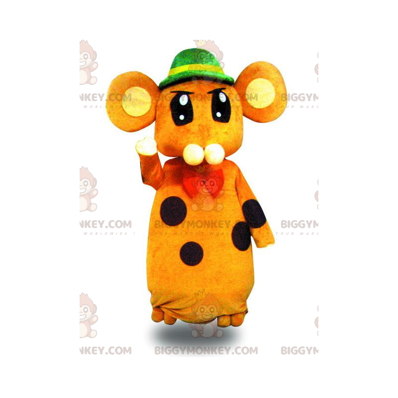 Meget original orange mus BIGGYMONKEY™ maskot kostume, gnaver