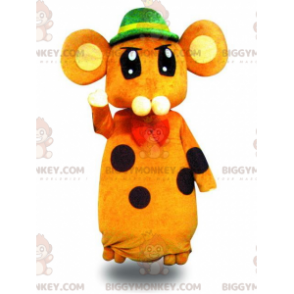 Meget original orange mus BIGGYMONKEY™ maskot kostume, gnaver