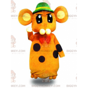 Very original orange mouse BIGGYMONKEY™ mascot costume, rodent