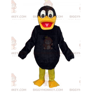BIGGYMONKEY™ maskotdräkt svart och gul anka, ankdräkt, fågel -