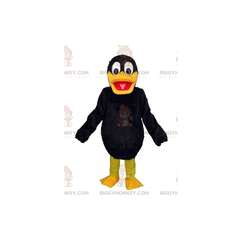BIGGYMONKEY™ mascot costume black and yellow duck, duck