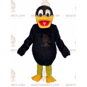 BIGGYMONKEY™ mascot costume black and yellow duck, duck