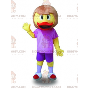 Duck BIGGYMONKEY™ maskottiasu hiuksilla. naisten puku -