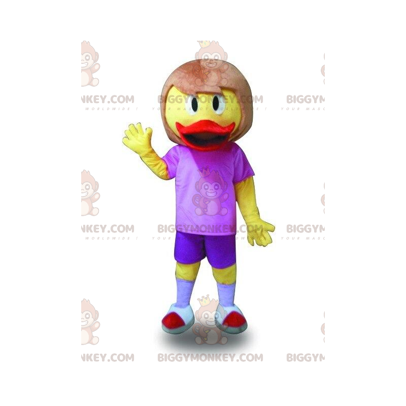 Duck BIGGYMONKEY™ maskotdräkt med hår. damkostym - BiggyMonkey