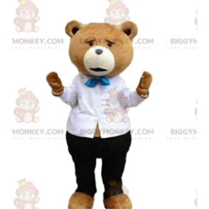 Stylish teddy bear BIGGYMONKEY™ mascot costume, stylish teddy