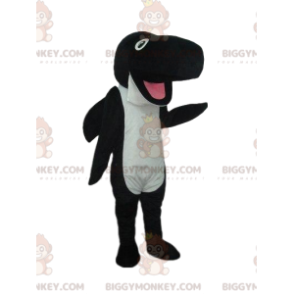 Traje de mascote BIGGYMONKEY™ Orca, Baleia preta e branca