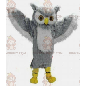 Κοστούμι μασκότ Giant Grey and White Owl BIGGYMONKEY™, Στολή