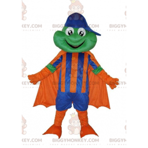 Traje de mascote BIGGYMONKEY™ de sapo em traje de super-herói