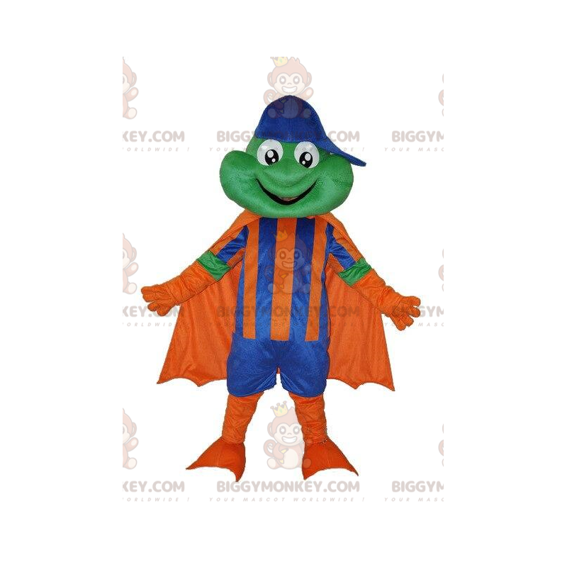 Kostium maskotki BIGGYMONKEY™ żaby w stroju superbohatera