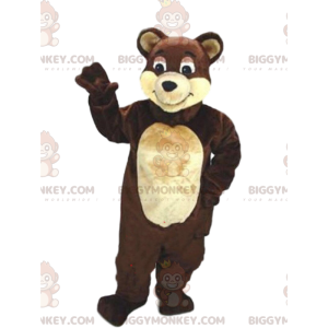 Brun björn BIGGYMONKEY™ maskotdräkt, plysch nallebjörnsdräkt -
