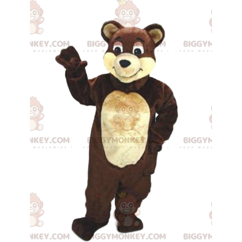 Στολή μασκότ Brown Bear BIGGYMONKEY™, βελούδινη στολή αρκουδάκι