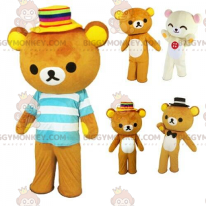 Disfraz de mascota Teddy BIGGYMONKEY™ con top a rayas, disfraz