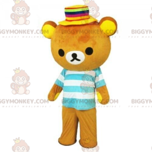 Disfraz de mascota Teddy BIGGYMONKEY™ con top a rayas, disfraz