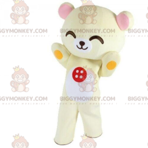 Costume de mascotte BIGGYMONKEY™ d'ours en peluche jaune