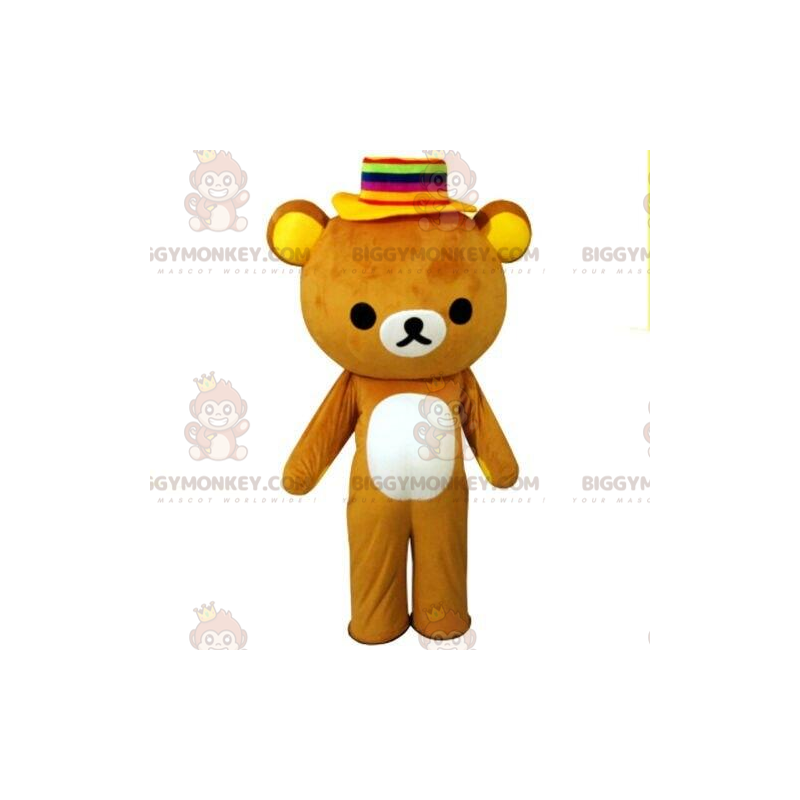 Kostým maskota medvěda BIGGYMONKEY™ s barevným kloboukem