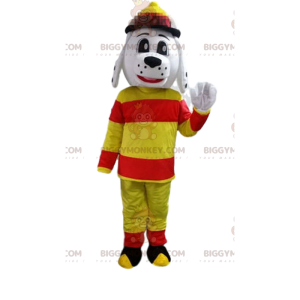 BIGGYMONKEY™ maskotdräkt av hund klädd som brandman