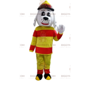 Costume de mascotte BIGGYMONKEY™ de chien habillé en pompier