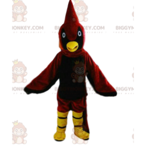 Costume de mascotte BIGGYMONKEY™ d'oiseau rouge et jaune