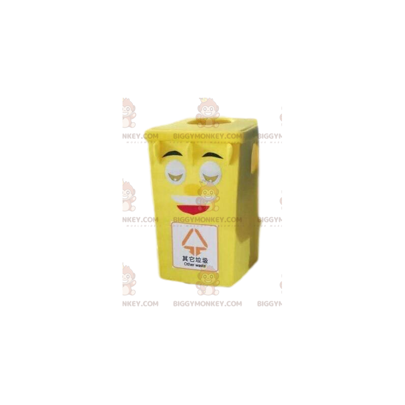 Kostým maskota Yellow bin BIGGYMONKEY™, kostým popelnice