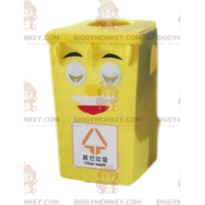 Kostým maskota Yellow bin BIGGYMONKEY™, kostým popelnice