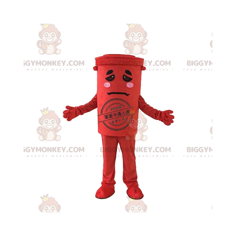 Traje de mascote Red Bin BIGGYMONKEY™, Traje de lixeira