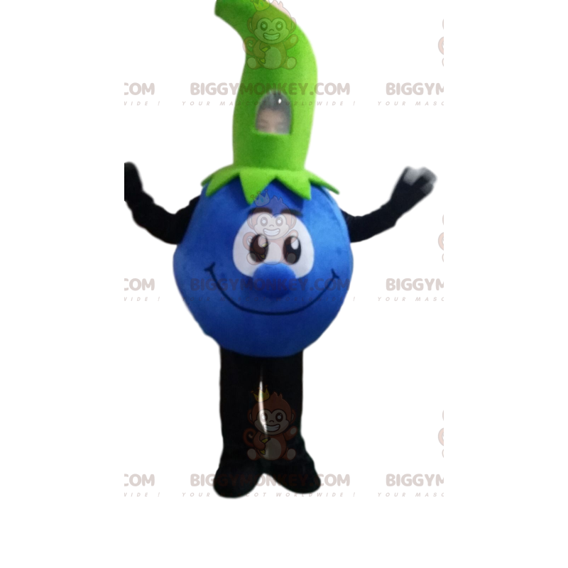 Blueberry BIGGYMONKEY™ mascottekostuum, blauw fruitkostuum