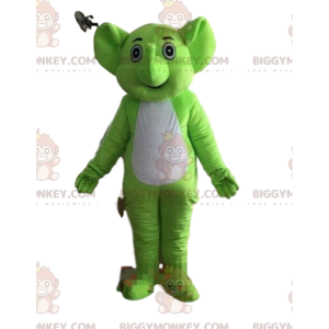 Costume mascotte BIGGYMONKEY™ elefante verde e bianco, costume